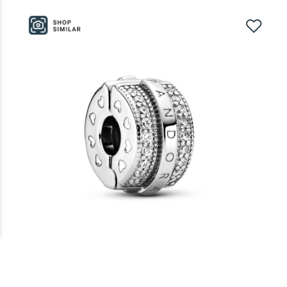 Pandora Sparkling Pavé Lines & Logo Clip Charm - Picture 2 of 4
